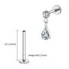 Titanium 16G Teardrop Dangle CZ Labret Stud Waterdrop Tragus Cartilage Earring Flatback Helix Piercing - Image 14