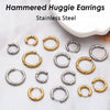 20 Pcs Hammered Earrings Gold Plated Hoop Earrings Stainless Steel Hoop Earrings for Women, Earring Hooks - Image 2