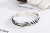 Retro Wave Braided Bracelets Silver Jewelry Personality Geometric Opening Bangles - Image 11