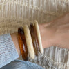 Retro Brown Resin Bangles Acrylic Marble Bracelet For Women Party Jewelry Gifts - Image 2