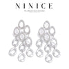 NiNice Earrings Stainless Steel for Women Circle Link Pendant Design Exaggerated Personality Heavy Industry Gift - Image 1