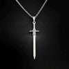 Stainless Steel Sword Pendant Necklace in Silver-Tone Gothic Style - Image 8