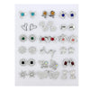 18 Pairs Colorful Rhinestone Hollow Flower Animal Mix Style Plastic Stud Earrings Set For Women Girls - Image 7