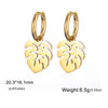 Stainless Steel Gold Color Drop Earrings Women Round Heart Flower Sun Totem Pendant Hoop Earrings Jewelry Gift - Image 12