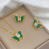 European and American Cute Micro-inlaid Butterfly Necklace Earrings Set Classic Light Transparent Stainless Steel - Image 19