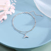 Silver Fishtail Pendant Double Layer Anklets Women Jewelry Summer Beach Charm Foot Chain Bracelet Gift - Image 2