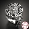 Silver Ring Retro Wolf Totem Thai Silver Ring Warrior Wolf Head Men's Ring - Image 1