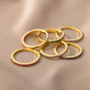 Thin Cubic Zirconia Stacking Ring in Gold-Tone Stainless Steel Adjustable - Image 49