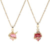 Pink Zircon Heart Necklace For Women Gothic Sword Go Through Love Choker Elegant Crystal Flower Necklaces Y2k Jewelry - Image 1