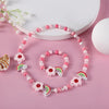 Cartoon Colorful Wooden Unicorn Flower Animal Child Sweater Necklace Bracelet Girl's Gifts Children's Jewelry 2pc - Image 11