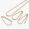 Gold Plated Shiny Marquise Oval Shape Zircon Crystal Tennis Chain Choker Necklaces Bracelets Jewelry Set For Woman - Image 4