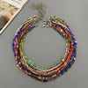 Colorful Glass Bead Choker Necklace with Irregular Shapes - Image 2