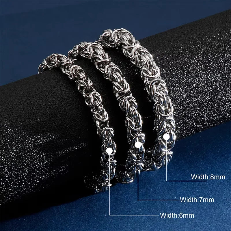Stainless Steel Chain Bracelet for Men Handmade Mesh Charm Armband Bracelets Bangle Male Jewelry Christmas Gifts - Image 1