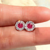 Dainty Cubic Zirconia Stud Earrings for Women White/Green/Blue/Red CZ Daily Wear Simple Stylish Piercing Jewelry - Image 3