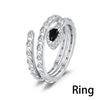 Silver Cube Zirconia Snake Ring Women Open Adjustable CZ Finger Ring Party Jewelry Necklace Clover Charm Love - Image 20