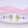 Colorful Cubic Zirconia Huggie Hoop Earrings in Flower Butterfly and Clover Designs - Image 31