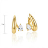 Moonmory Unique Design Brands Brass Huggie Hoop Earring For Women Minimalist Pear Marquise Gold Plated Earring - Image 18