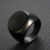 Stainless Steel High Polished Gold Plated Round Smooth Blank Signet Ring for Men Women Fast and Furious Ring Jewelry - Image 3