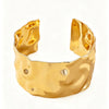 A Women's European and American Style Hammered Texture Wide Open Bracelet, Exaggerated Metallic Gold Bracelet, Niche Design with a Feel, Light - Image 4