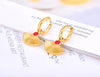 Gold Plated Fan Shape Chunky Open Hoops Earrings Blue Green White Cubic Zirconia Hoop Earrings For Women Girls - Image 3