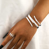 Stainless Steel Water Drop Bangle Ring Set for Women Geometric Teardrop Open WristCuff Irregular Twisted Bracelet Jewelry - Image 2