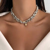 Two-Piece Irregular Bead Necklace Set with Heart Pendant - Image 9