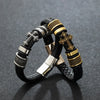 Men\\\\\'s Classic Black Leather Bracelet Metal Magnetic Buckle Bracelet Jewelry Casual Daily All-Match Jewelry - Image 1
