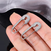 Classic Geometric Paper Clip Stud Earrings Silver Plated Shiny Zircon Wedding Party Jewelry Gift for Women - Image 2