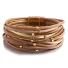 Metal Beads Leather Bracelets For Women Men Slim Strips Boho Multilayer Wide Wrap Bracelet Jewelry - Image 7