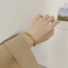 316L Stainless Steel Double Spell Gold Color Thick Twist Chain Bracelet Female Simple Design Jewelry - Image 3