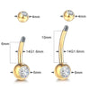 1PCS Titanium 14G Gold Color Belly Button Rings Navel Nombril Piercing CZ Gem 6/8/10/12mm Bar Belly Piercing Sexy Jewelry - Image 3