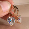 Charming Gold Color Hoop Earrings Heart Shape Zircon Dangle Earrings Women Wedding Jewelry Gift for Women Girls - Image 5