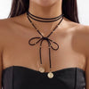 Vintage Red Velvet Bowknot Choker Necklace for Women Elegant Weave Knotted Bowknot Long Rope Layered Chain Y2K Sexy Jewelry Gift - Image 16