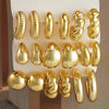 18 Pcs/Set Large C-Shape Teardrop Hoop Earrings for Women Gold Color Exaggerated Twist Earring Daily Wear Jewelry Gifts - Image 12