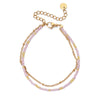Layered Stainless Steel Chain Bracelet with Colorful Bead Accents - Image 7