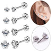 Stainless Steel Crystal Flat Back Stud Earrings 4 Prong Setting 2mm to 10mm 1 Pair - Image 13