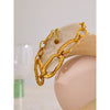 Stainless Steel Oval Chain Bracelet Bangle Gold Color Plated Metal Attractive Jewelry Gift - Image 4