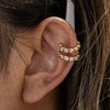 Delicate Cubic Zirconia Earrings For Women Gold Plated Stainless Steel Clip Earrings Simple Jewelry Gift - Image 4