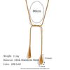 Two Water Drop Snake Chains Necklace Silver Color Stainless Steel Accessories Gold Plated Women's Neck Chain - Image 7