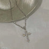 Shiny Crystal Zircon Cross Pendant Necklace for Women Girls Punk Silver Color Thin Chain Necklace Party Jewelry Birthday Gift - Image 6