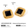 Stainless Steel Pvd Gold Plated Black Stone Earrings Statement Golden Metal for Women Gala Giftсерьги - Image 9
