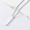 Pillar Necklace For Men Women Stainless Steel 3D Bar Pendant Chain Minimalist Simple Casual Unisex Neck Collar - Image 5