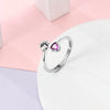 Silver Open Rings For Woman Iris Flower Cherry Feather Dog Horse Adjustable Cocktail Rings Party Jewelry - Image 3