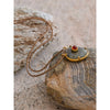 Spectrolite Agate Stone Oval Pendant Necklace for Women Golden Stainless Steel Jewelry Gift - Image 2