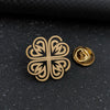 Stainless Steel Flower Metal Brooches Gold Silver Black Color Gold Plated Jewelry for Women - Image 9