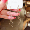 2Pcs Wave Fringe Tassel Earrings Ladies, Elegant Long Style Pin Stud Suitable for Daily Wear - Image 3