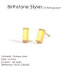 Stainless Steel Gold-Plated Colorful Birthstone Earrings Rhinestone Jewelry Gifts - Image 17