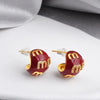 Korea jewelry gold plated enamel letter M earrings elegant women's daily commute accessory - Image 2