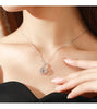 Modian 925 Sterling Silver Sparkling Luxury Pendant Necklace Link Chain Movable Zirconia Wedding Engagement Jewelry For Women