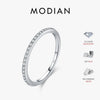 Simple Eternity Ring Silver Sparkling Simple Thin Wedding Band Rings For Women Jewelry - Image 1